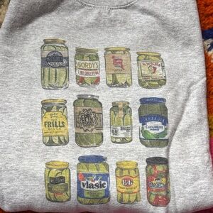 Gray Graphic Pickle Jar Crewneck